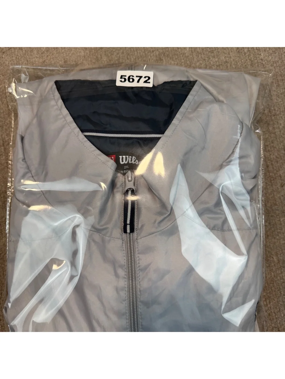 Wilson Staff Jacket Mens 2XL Golf Windbreaker Insulated Lined Striped Gray